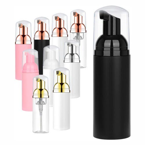 travel size foam pump bottle in multiple colors