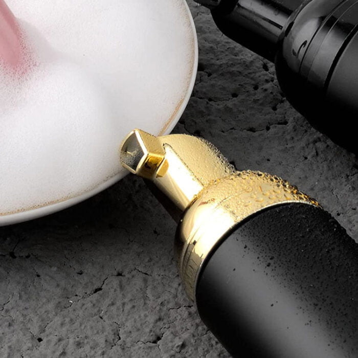 rich foam from a black foaming pump bottle