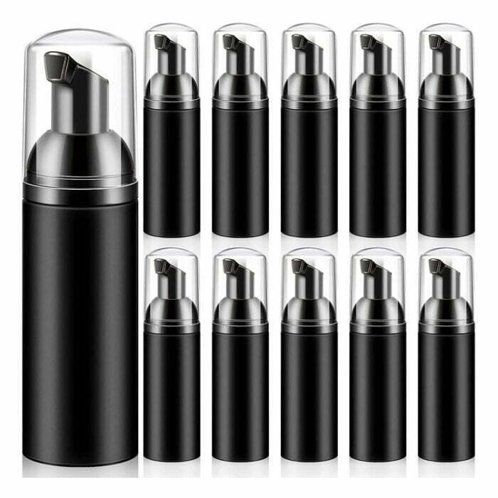 travel size black foam pump bottles