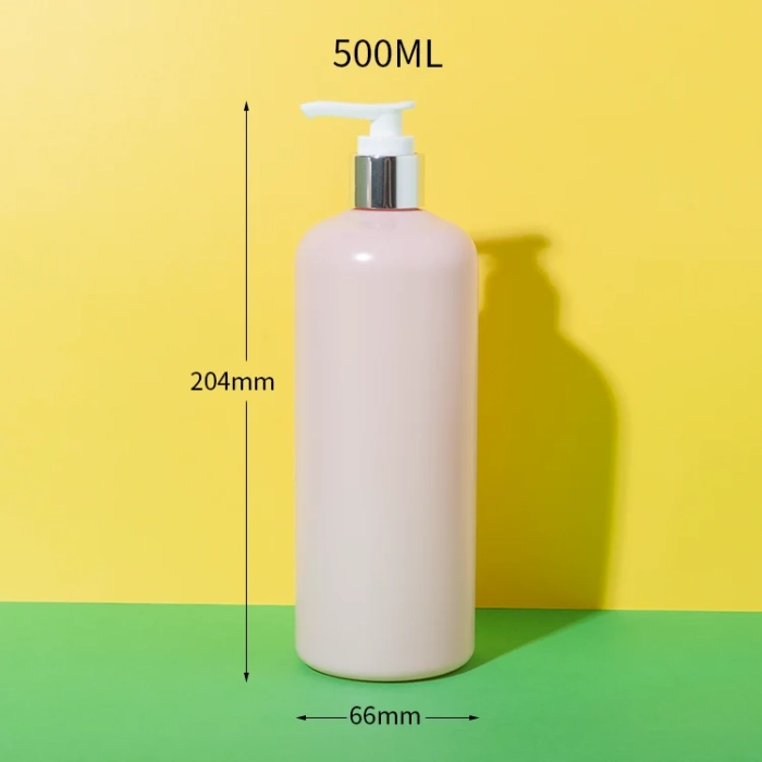 500ml pet shampoo bottle with electroplating pump - 2