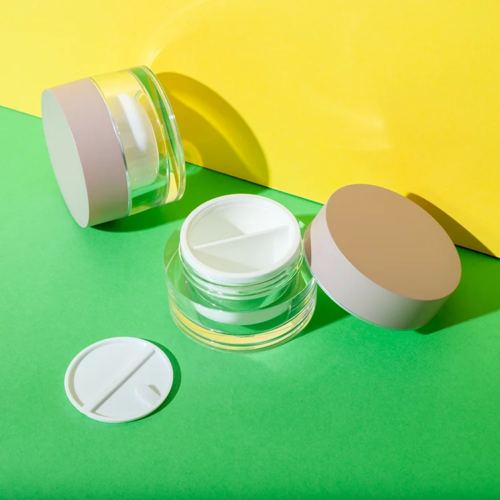 acrylic and pp dual chamber cosmetic jar 15ml and 15ml - 1