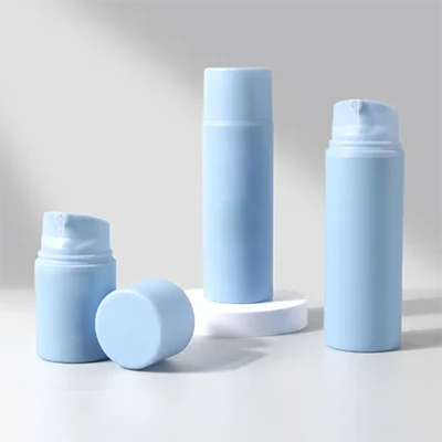 blue airless pump bottles - 1