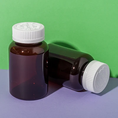 child-resistant PET plastic amber pill bottle 175cc - 6