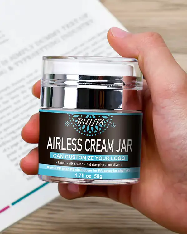 custom label sticker on airless cream jars custom label sticker on airless cream jars