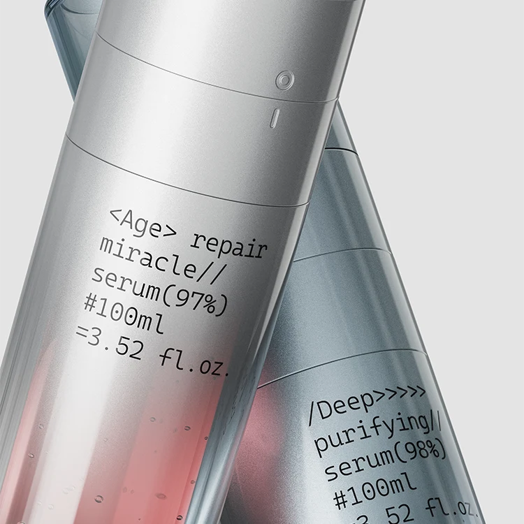 custom surface finish of mix dual chamber refillable airless bottle custom surface finish of mix dual chamber refillable airless bottle