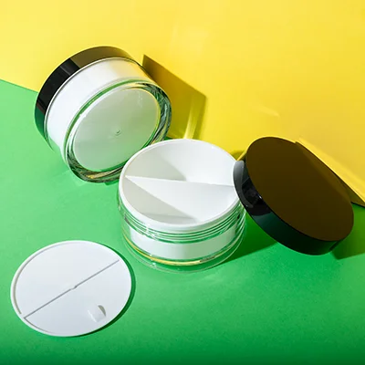 dual chamber cosmetic jar 100ml + 100ml