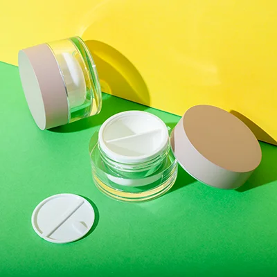 dual chamber cosmetic jar 15ml + 15ml