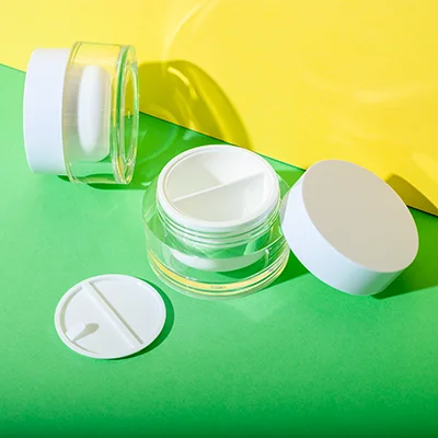 dual chamber cosmetic jar 25ml + 25ml