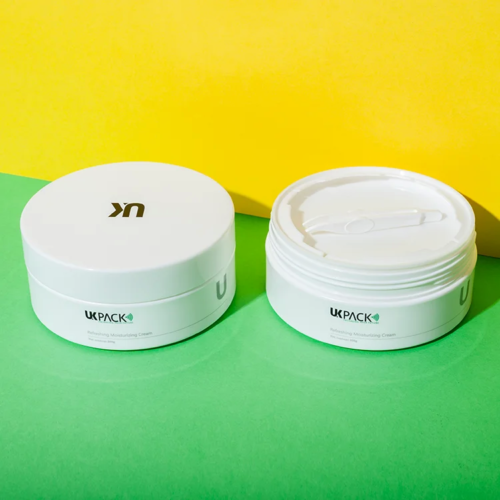 flat pp 200ml cosmetic jar with plastic tweezer - 2