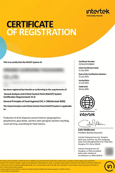 HACCP certification - 1