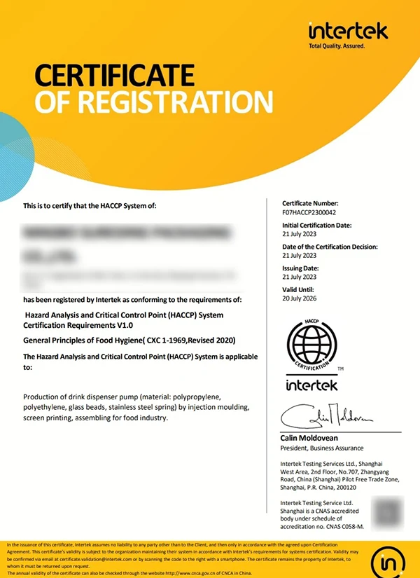 HACCP system - 1
