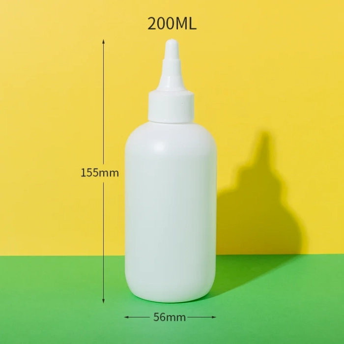 hdpe plastic hair oil bottle applicator 200ml - 3