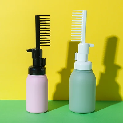 hdpe soft-touch foam hair dye bottle with comb - 4