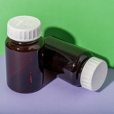 PET plastic amber 225cc capsule bottle - 6