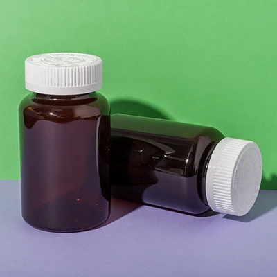 PET plastic amber 225cc supplement bottle - 6