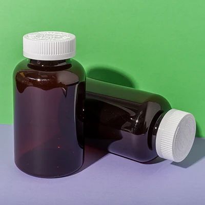 PET plastic amber 400cc supplement bottle - 6