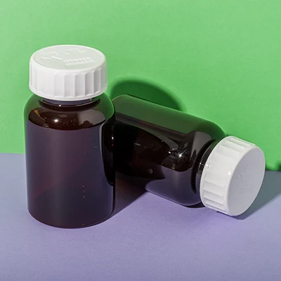 PET plastic amber vitamin d pill bottle 150cc - 6