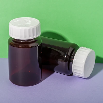 PET plastic amber vitamin e capsules bottle 120cc - 6