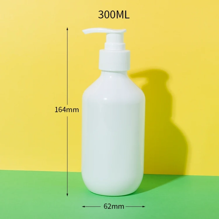 pet plastic white boston round bottles 300ml - 1