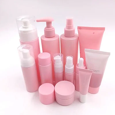 pink cosmetic bottles