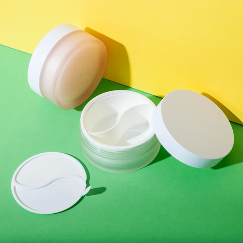 plastic dual chamber cosmetic cream jar 50ml and 50ml - 1