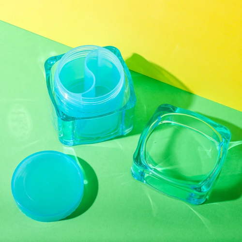 plastic dual chamber cosmetic jar 140ml and 140ml - 1