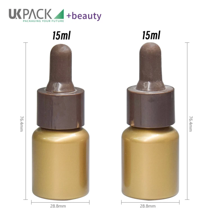 plastic gold 15ml dropper bottle for cbd oil-2