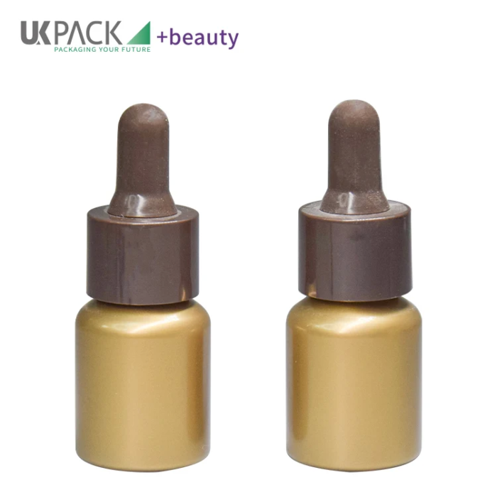 plastic gold 15ml dropper bottle for cbd oil