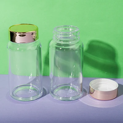 ps plastic clear supplement bottle 120ml - 6