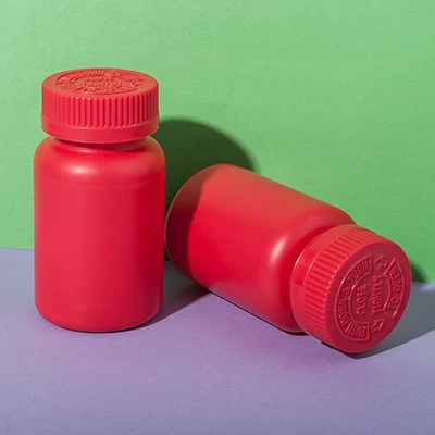 red hdpe plastic 120cc packer bottle for supplement - 7