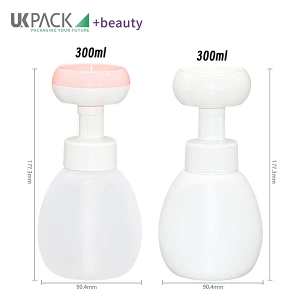 size chart of flower-shaped refillable foam pump bottle