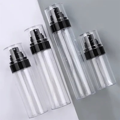 transparent cosmetic bottles