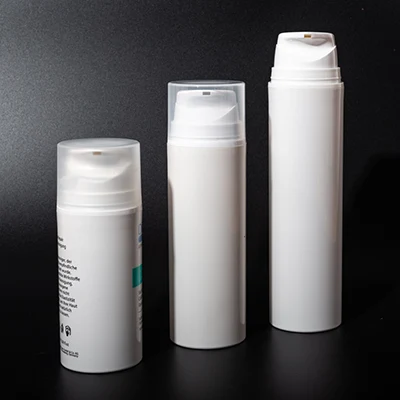white cosmetic bottles