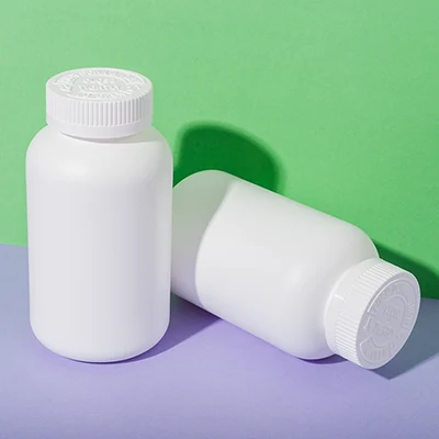 white HDPE plastic 400cc blank supplement bottle - 7